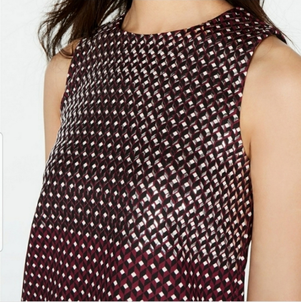 Michael Kors Geometric Printed Studded Dress Size Medium Garnett NWT - Picture 3 of 8